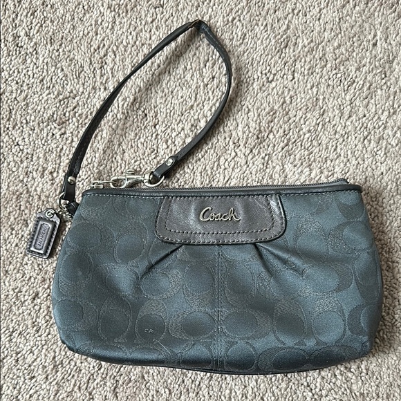 Coach Handbags - Coach Gray Clutch with Pleated Detail and Shoulder Strap